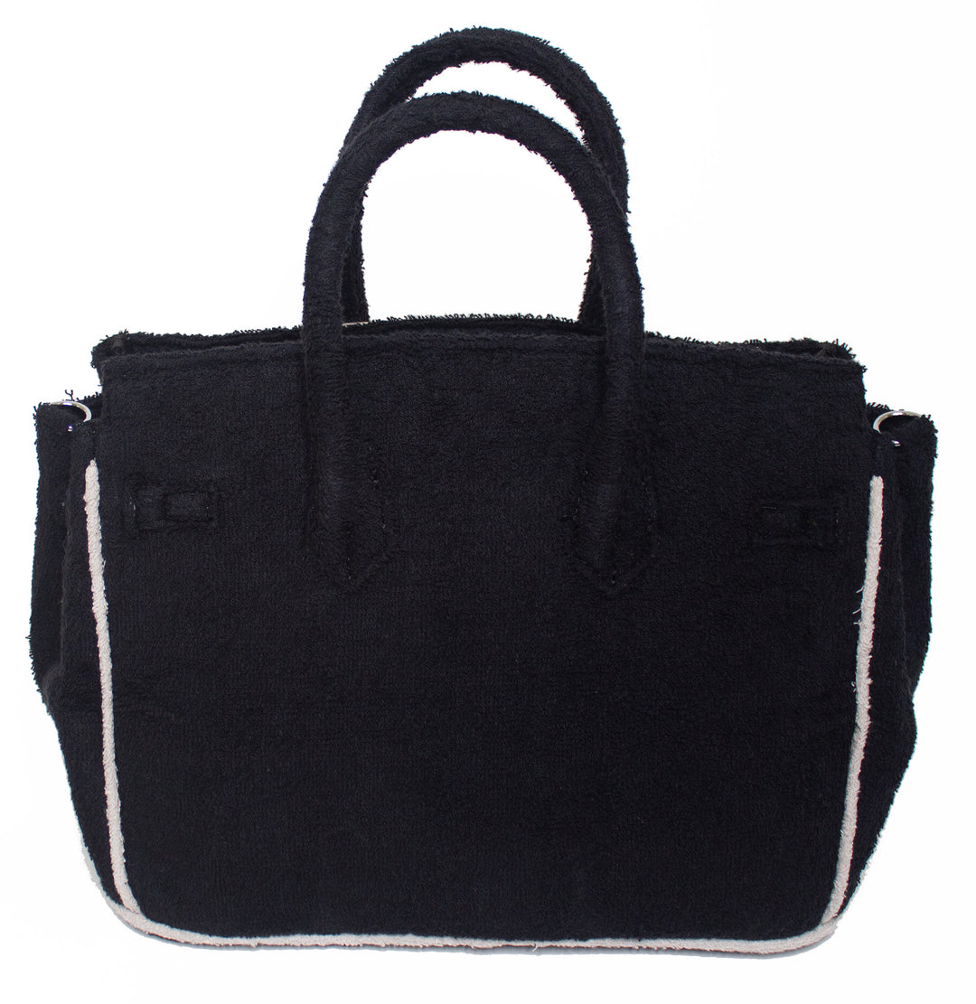 Seaside Terrycloth Tote - Black Small