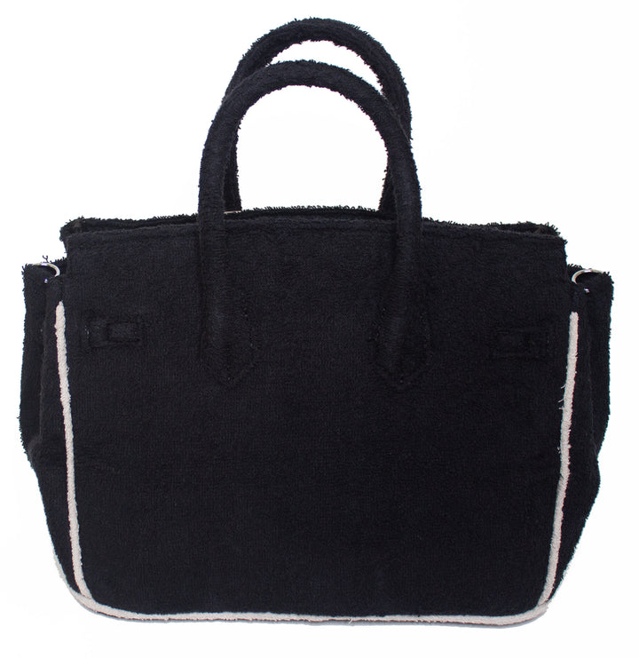 Seaside Terrycloth Tote - Black Small