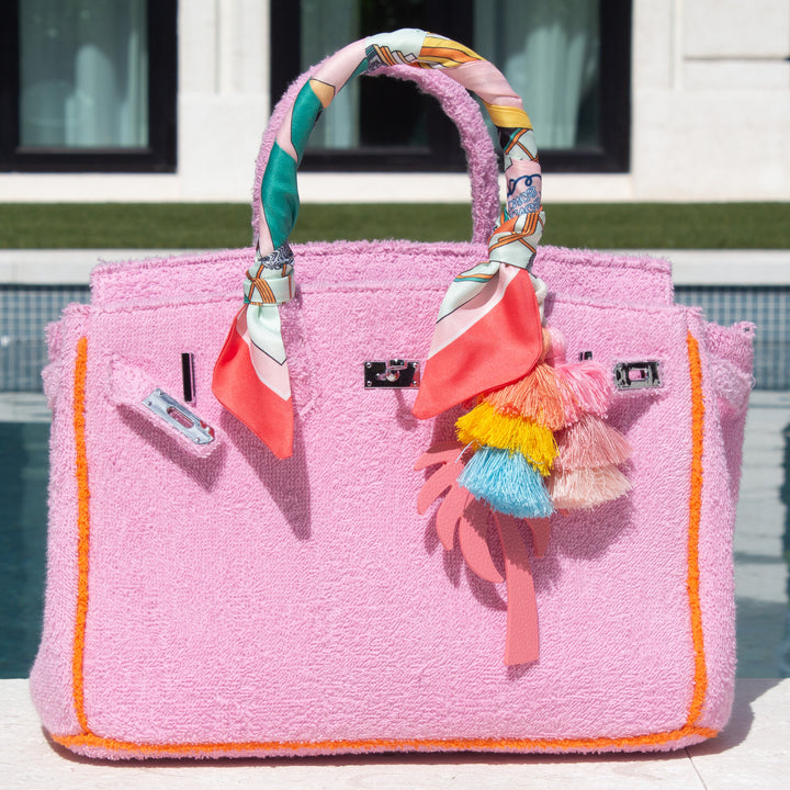Seaside Terrycloth Tote - Bubblegum  Small