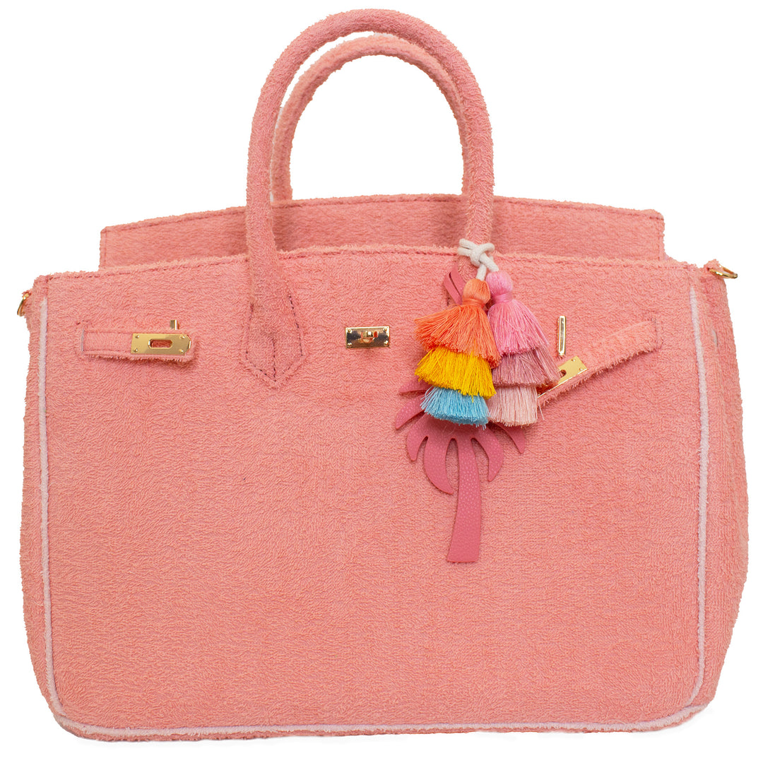 Seaside Terrycloth Tote -  Coral Large