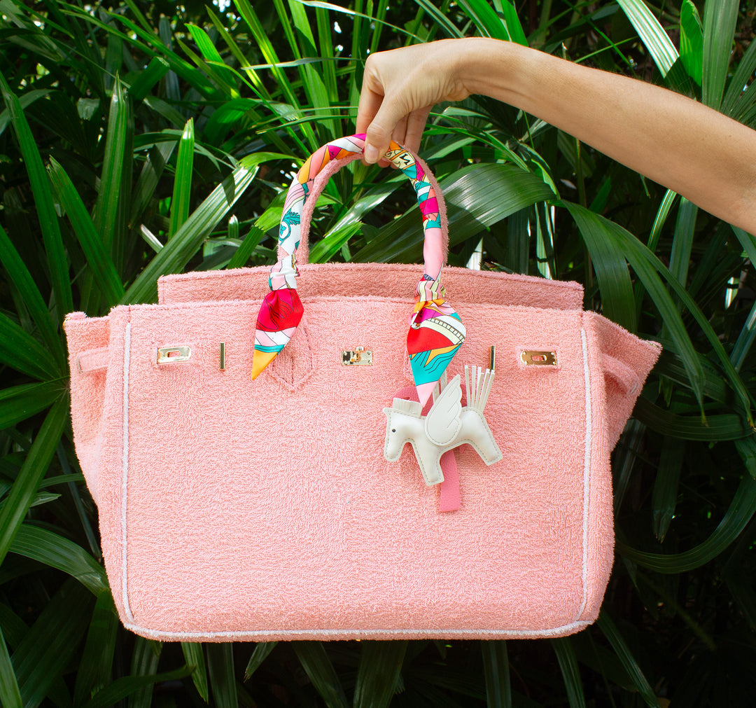 Seaside Terrycloth Tote -  Coral Large