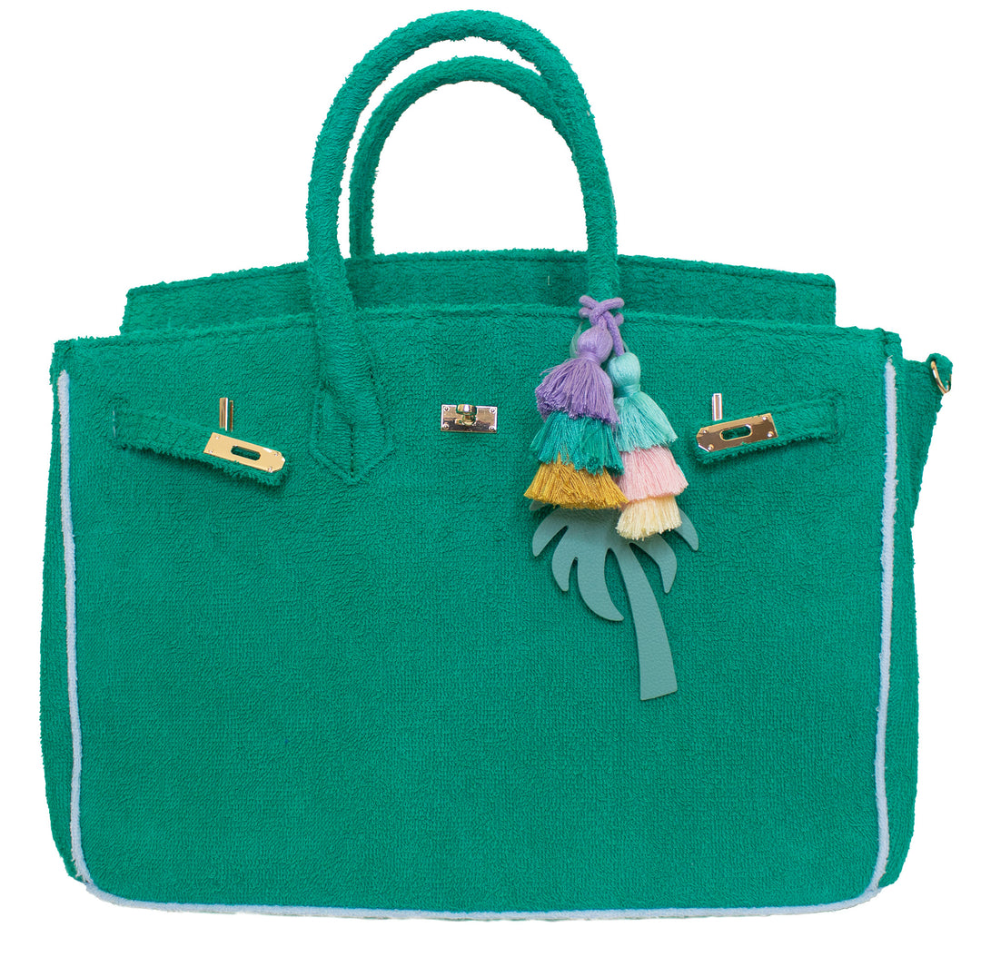 Seaside Terrycloth Tote -  Emerald Green Large