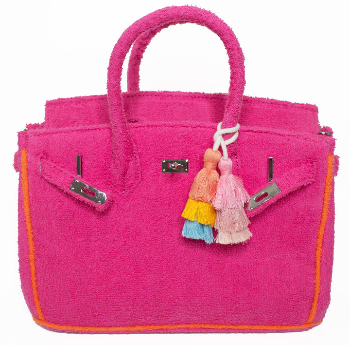 Seaside Terrycloth Tote - Fuchsia Small
