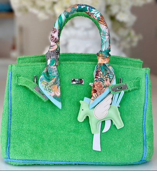 Seaside Terrycloth Tote - Lime Small