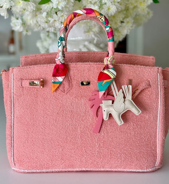 Seaside Terrycloth Tote -  Coral Large