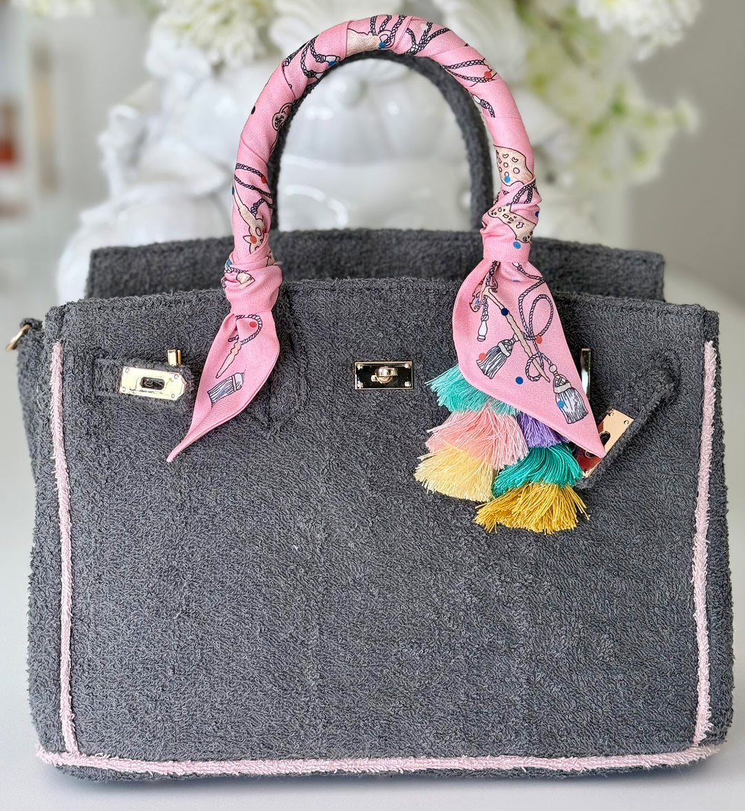 Seaside Terrycloth Tote - Slate Grey Small