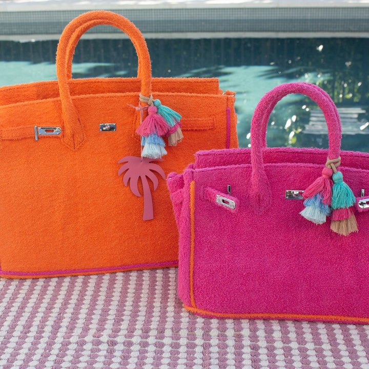 Seaside Terrycloth Tote - Fuchsia Small