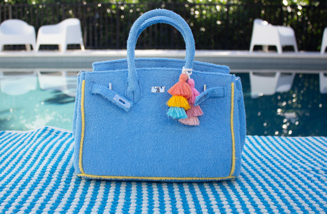 Seaside Terrycloth Tote - Sky Blue Small