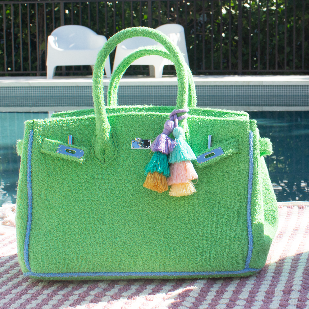 Seaside Terrycloth Tote - Lime Small