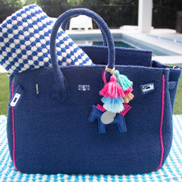 Seaside Terrycloth Tote - Navy Large