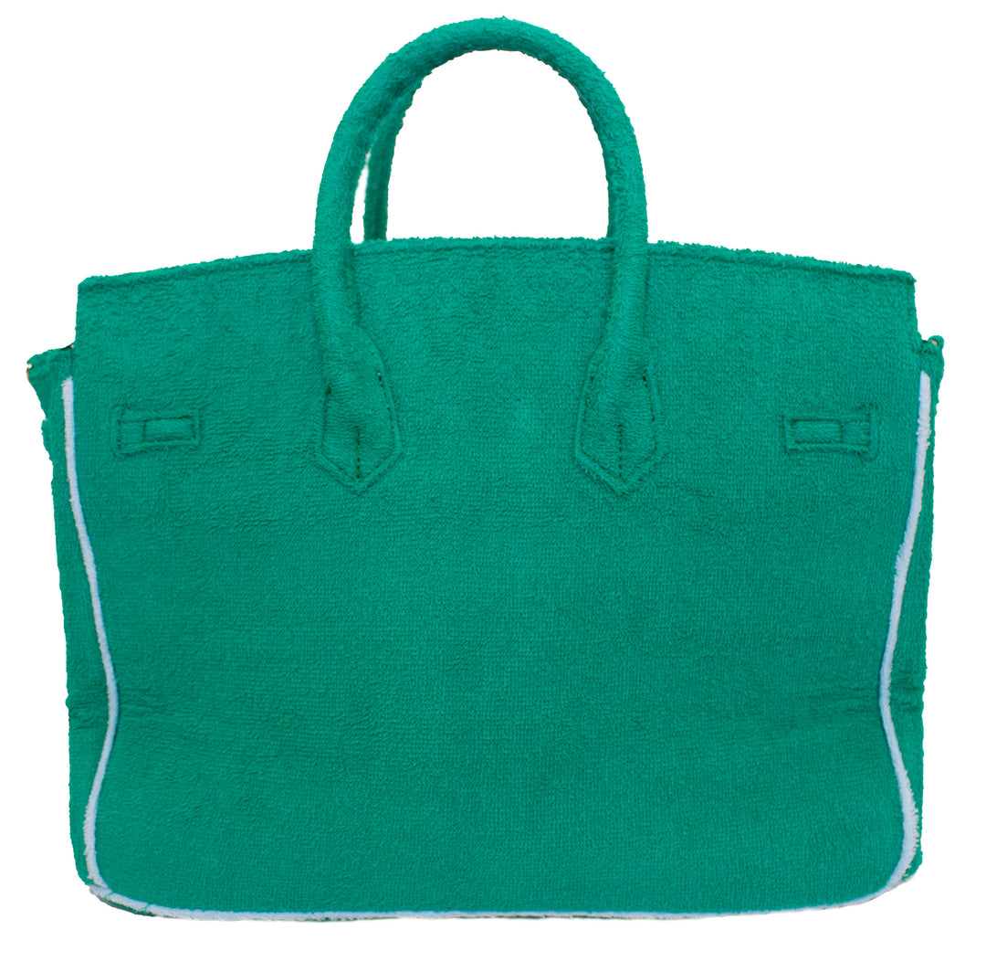 Seaside Terrycloth Tote -  Emerald Green Large