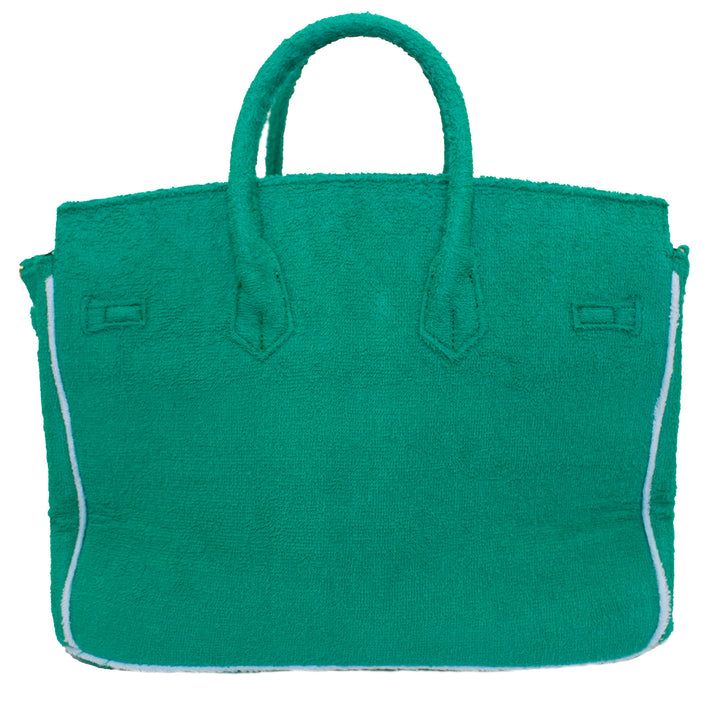Seaside Terrycloth Tote -  Emerald Green Large