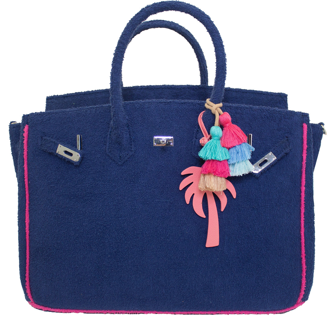 Seaside Terrycloth Tote - Navy Large