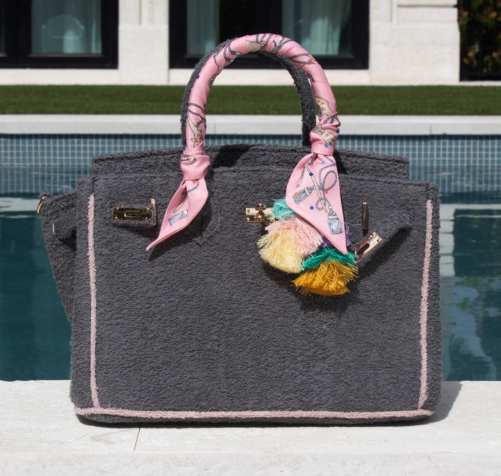 Seaside Terrycloth Tote - Slate Grey Small