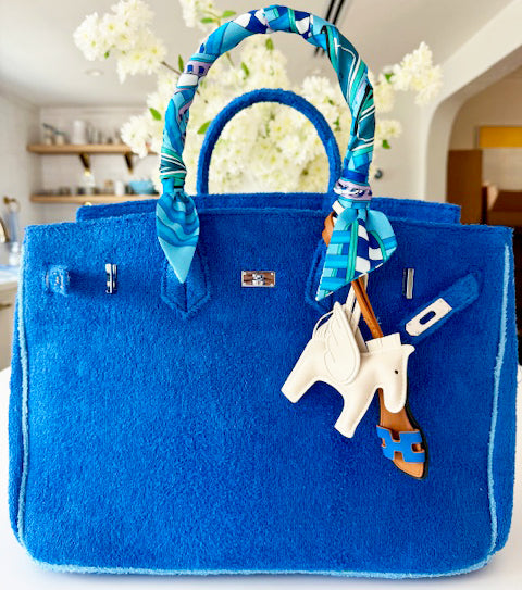 Seaside Terrycloth Tote - Cobalt  Large
