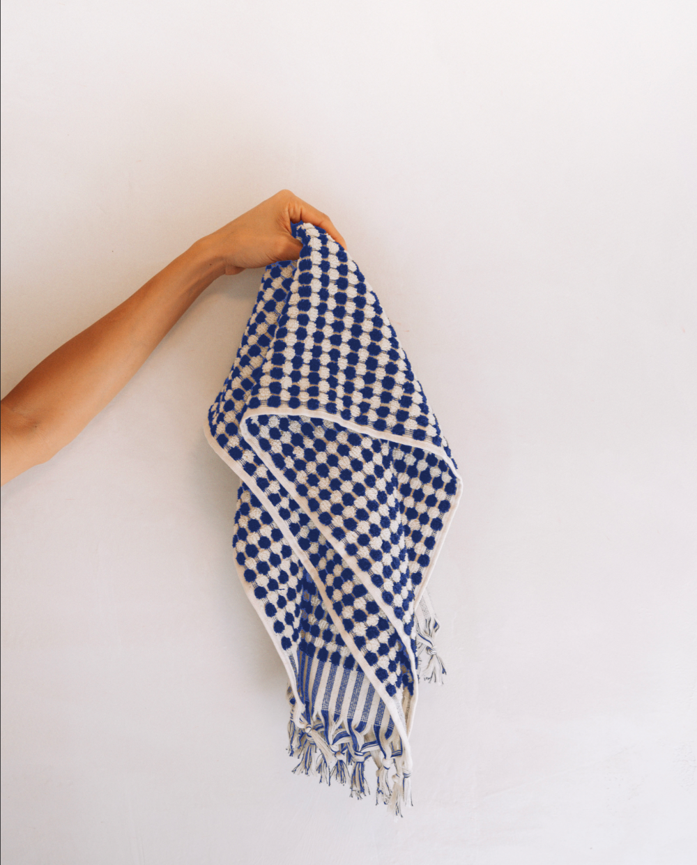 Pom Pom Turkish Hand Towel - Cobalt