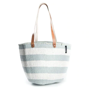 Mifuko - Medium Shopper basket Blue and White Stripes