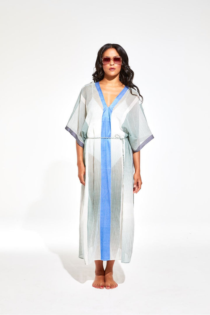 Stripe Hydra Beach Dress - Blue