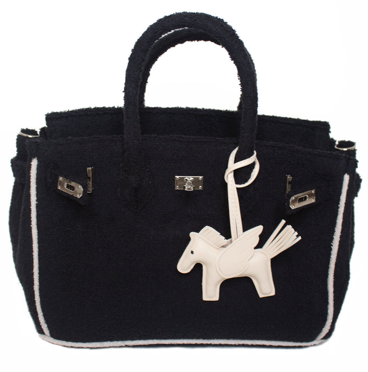 Seaside Terrycloth Tote - Black Small