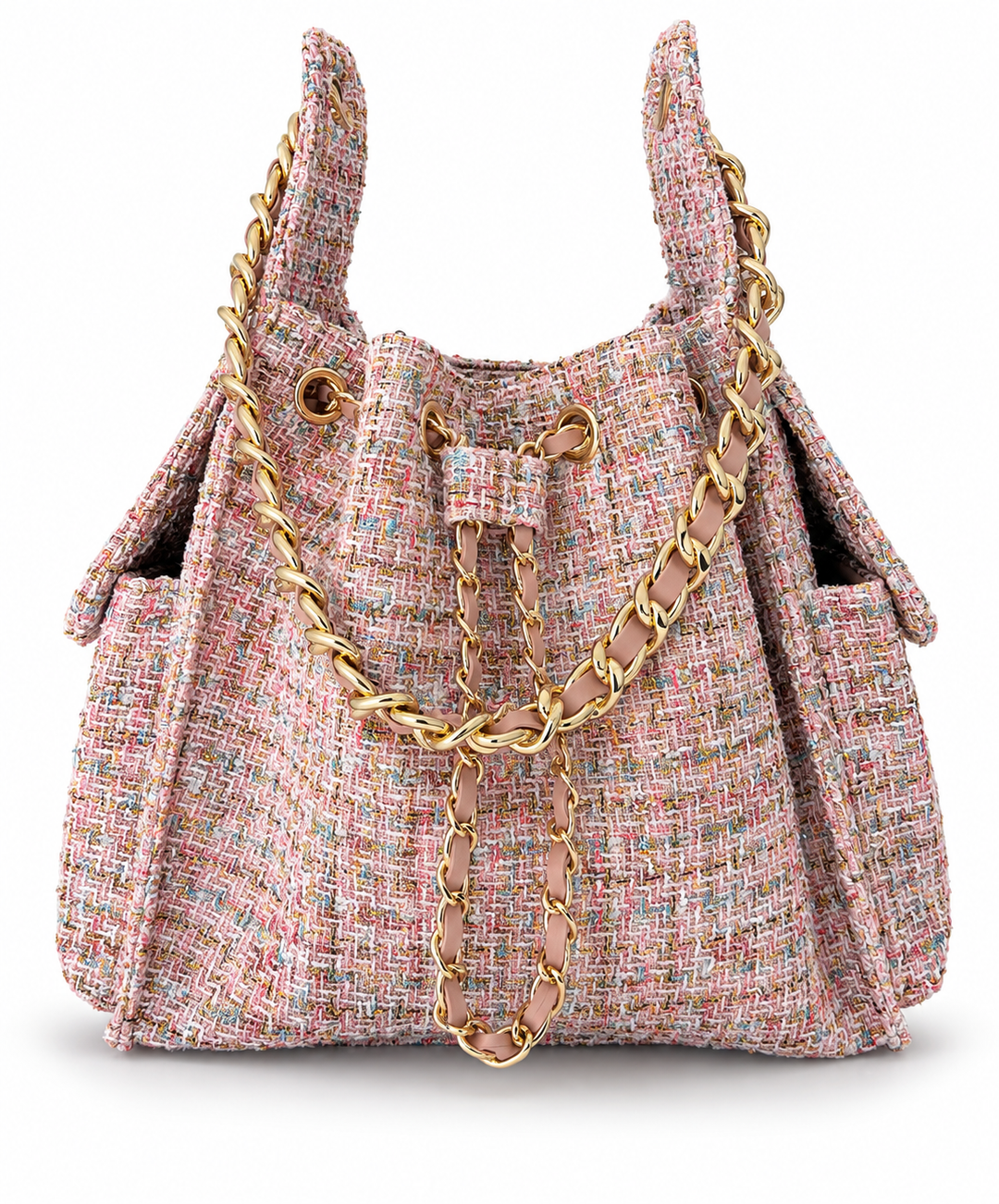 Bayshore Bucket Bag Medium - Pink Confetti Tweed