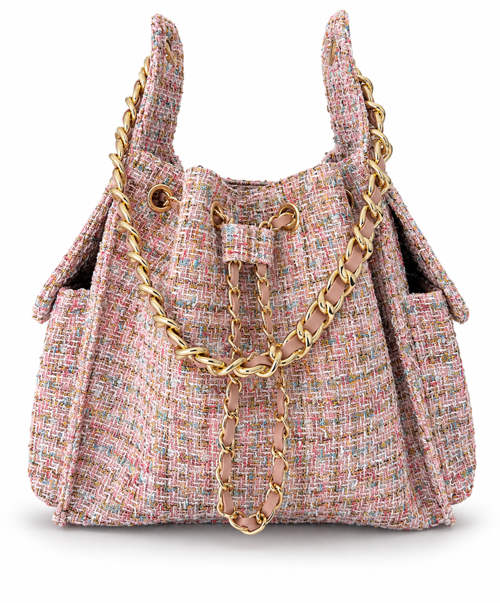Bayshore Bucket Bag Medium - Pink Confetti Tweed