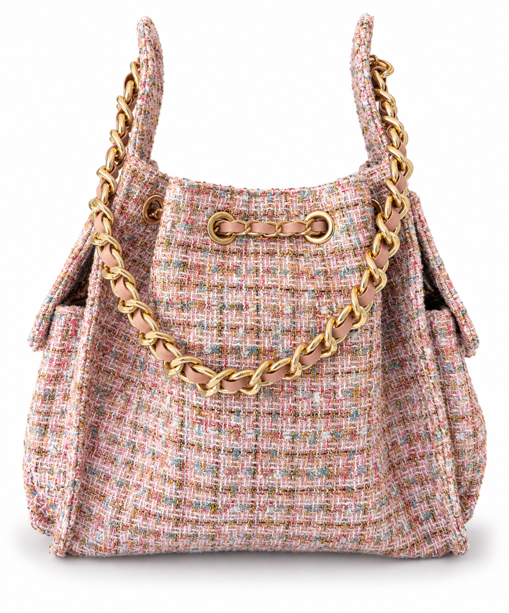 Bayshore Bucket Bag Medium - Pink Confetti Tweed