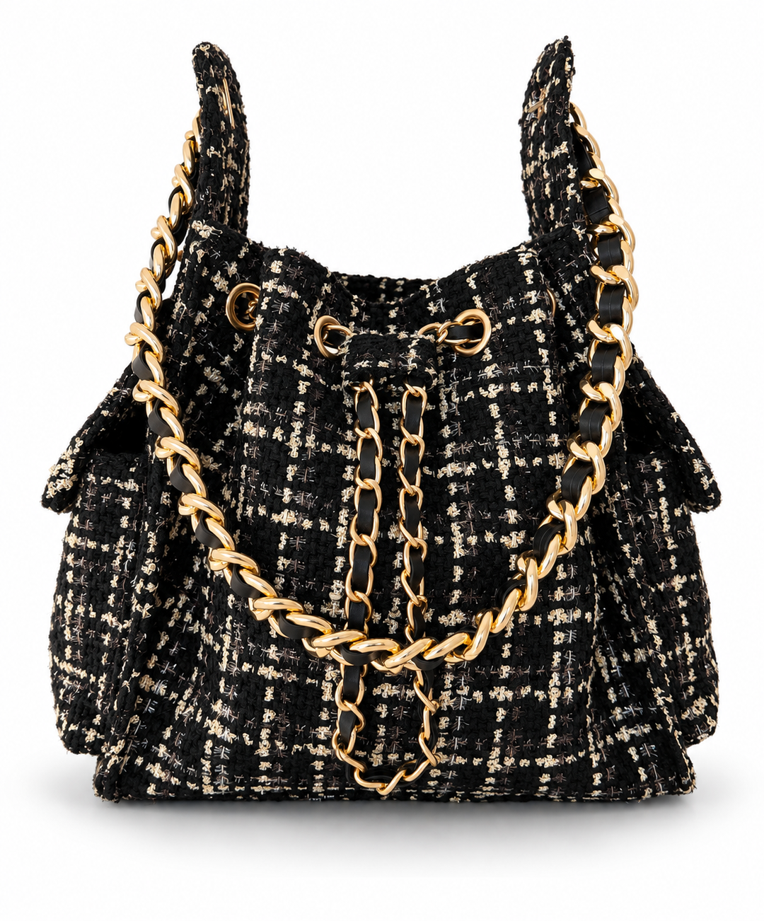 Bayshore Bucket Bag Small -  Black Tweed