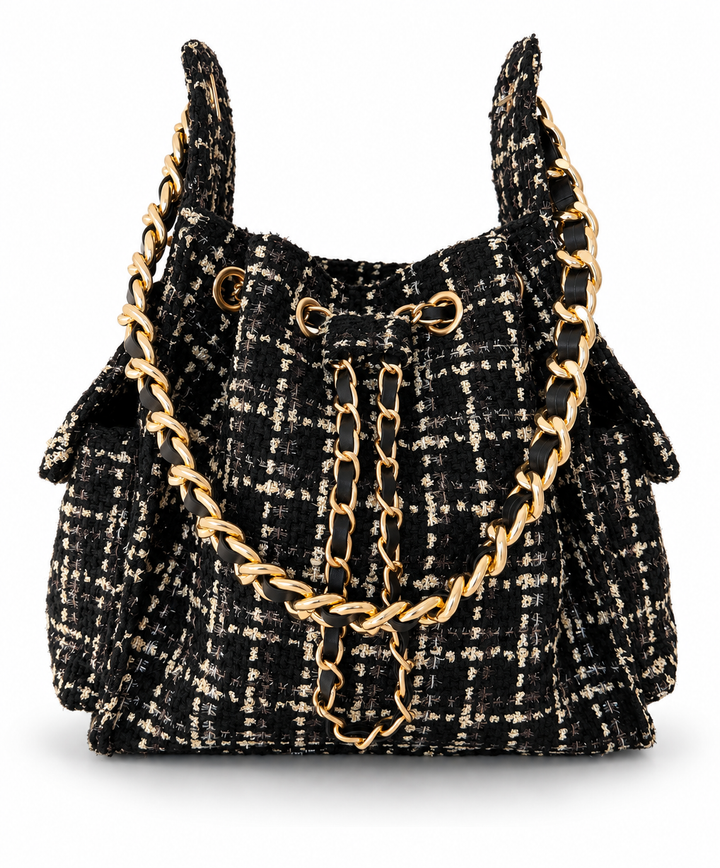 Bayshore Bucket Bag Small -  Black Tweed