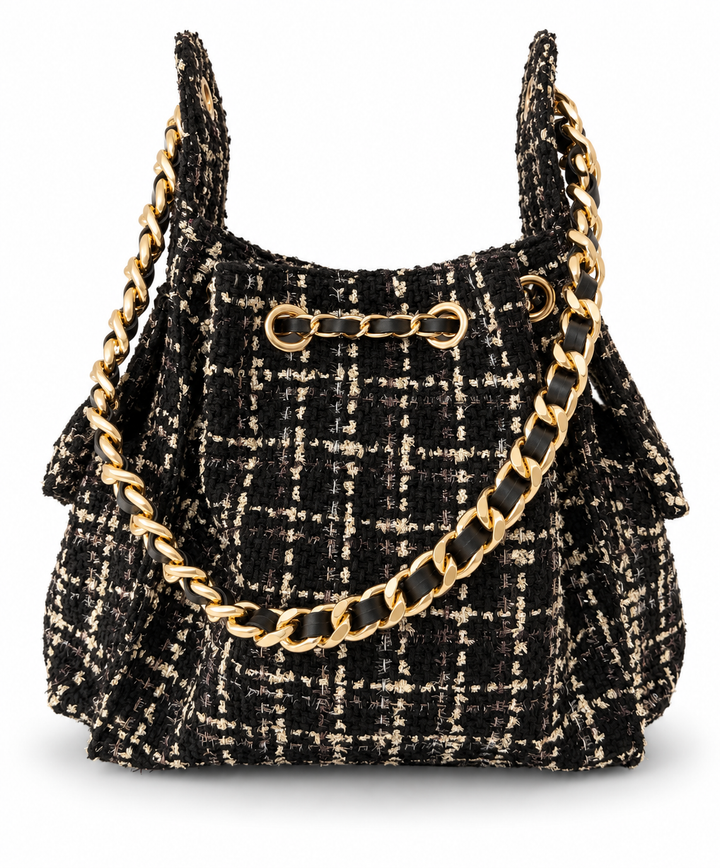 Bayshore Bucket Bag Small -  Black Tweed