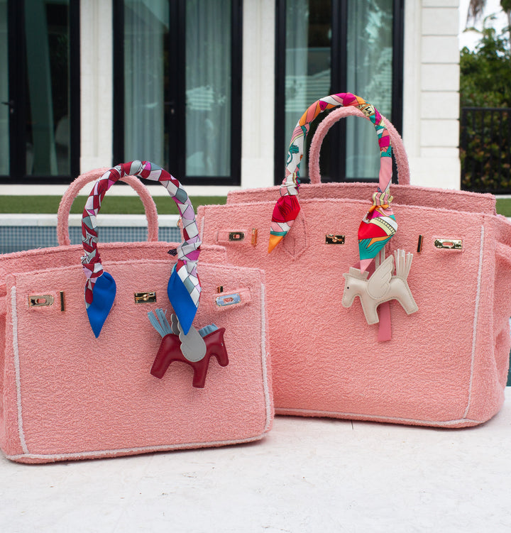 Seaside Terrycloth Tote -Coral  Small