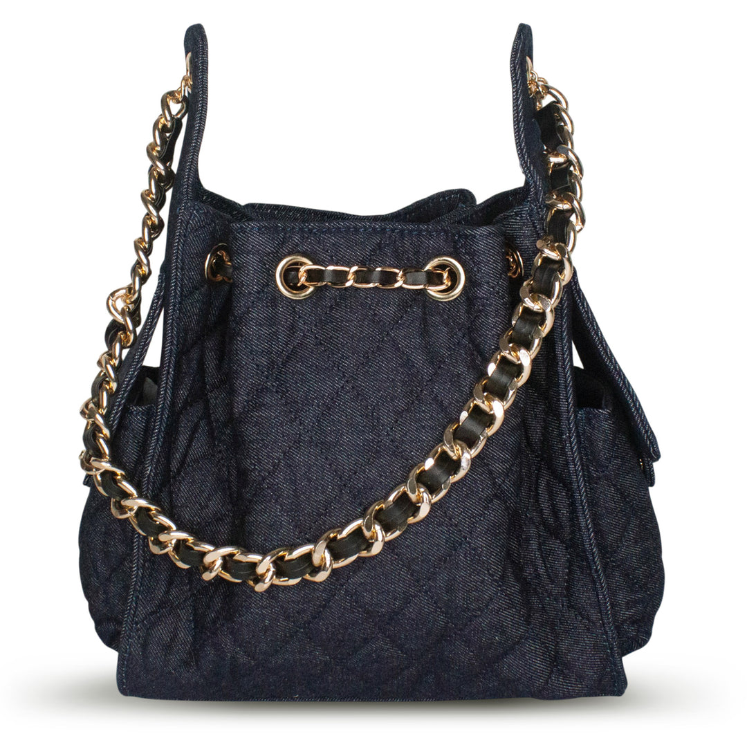 Bayshore Bucket Bag Medium - Dark Wash Denim