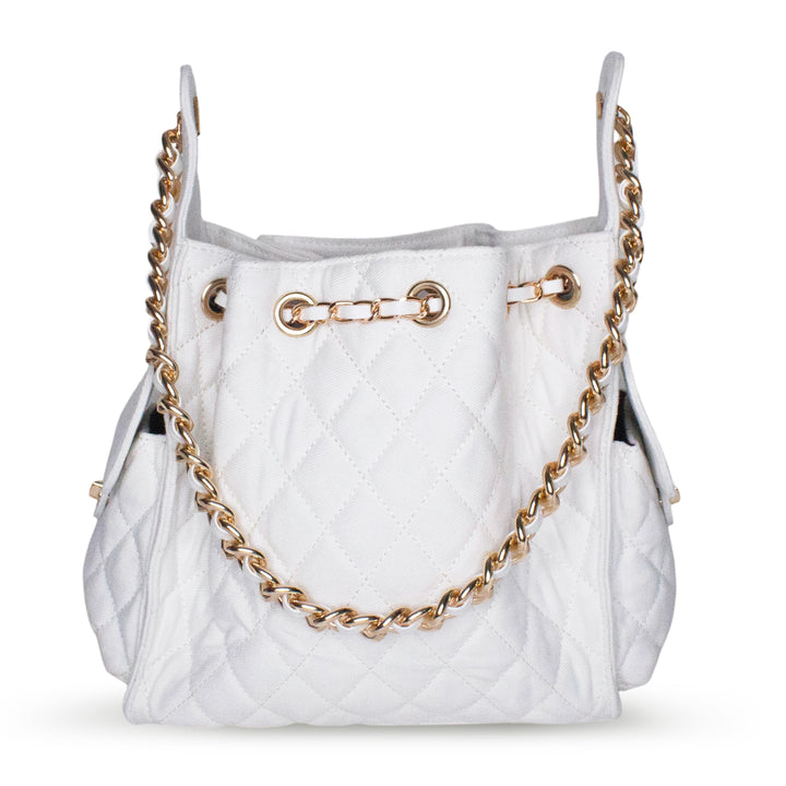 Bayshore Bucket Bag Medium -  White Denim
