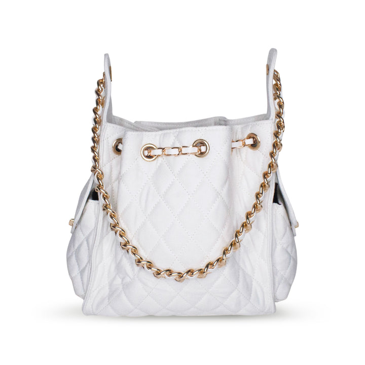 Bayshore Bucket Small - White Denim