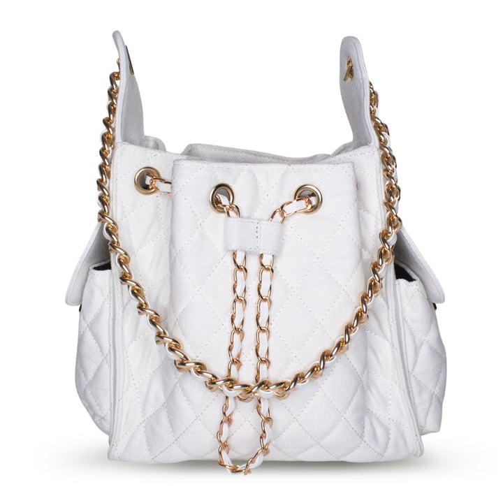 Bayshore Bucket Bag Medium -  White Denim