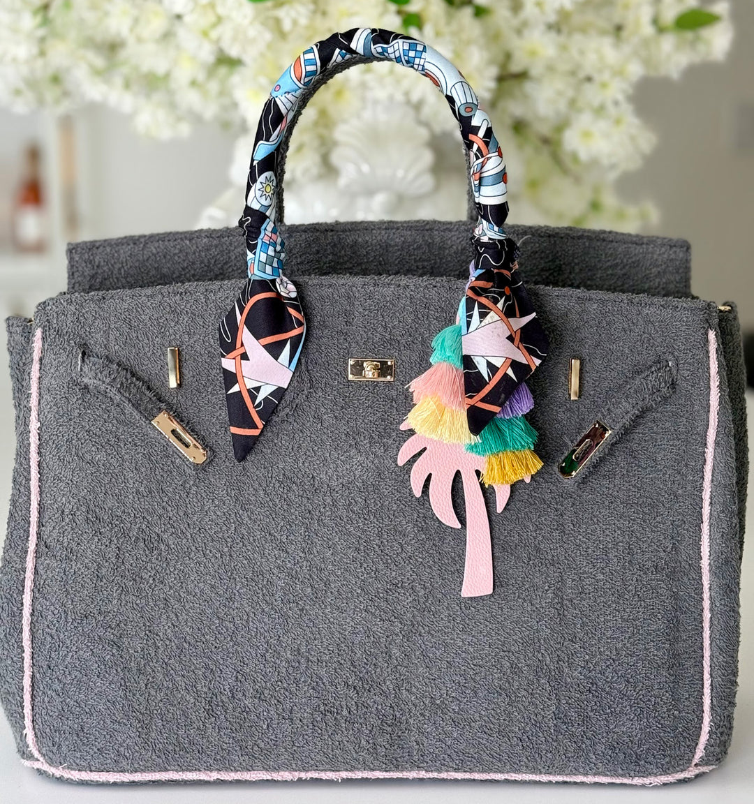 Seaside Terrycloth Tote -   Slate Grey Large
