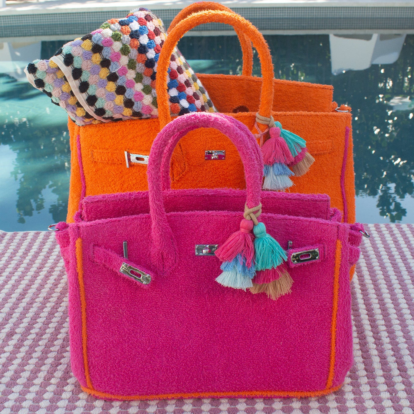 Seaside Terrycloth Tote - Orange Peel Large – BEACH HAUS