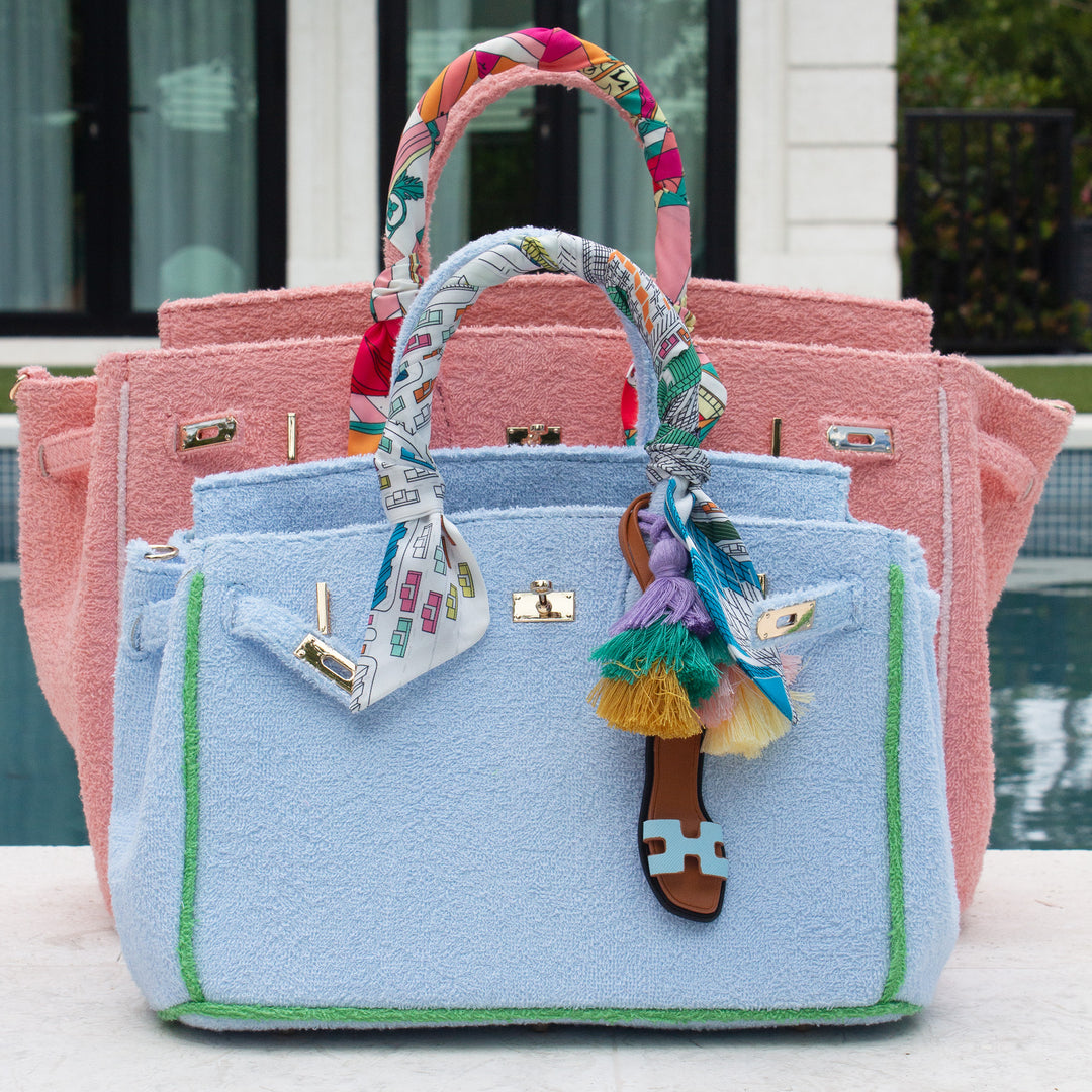 Seaside Terrycloth Tote - Powder Blue Small