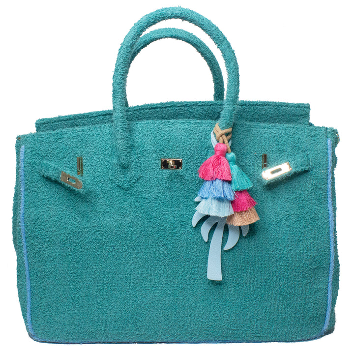 Seaside Terrycloth Tote -  Turquoise Large