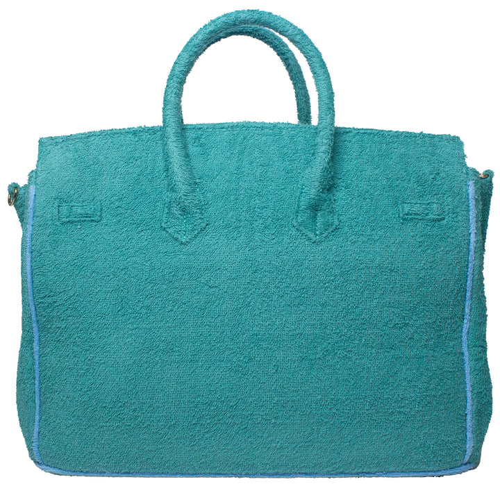 Seaside Terrycloth Tote -  Turquoise Large