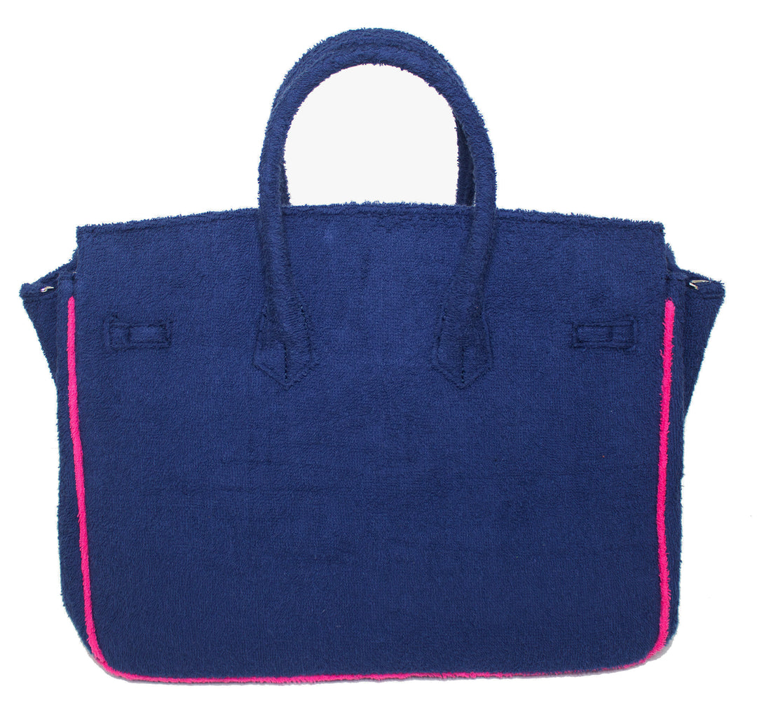 Seaside Terrycloth Tote - Navy Large