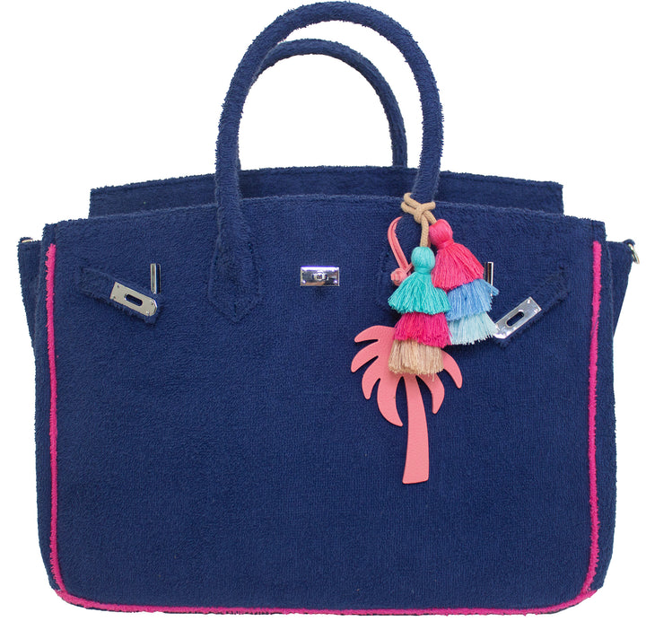 Seaside Terrycloth Tote - Navy Large