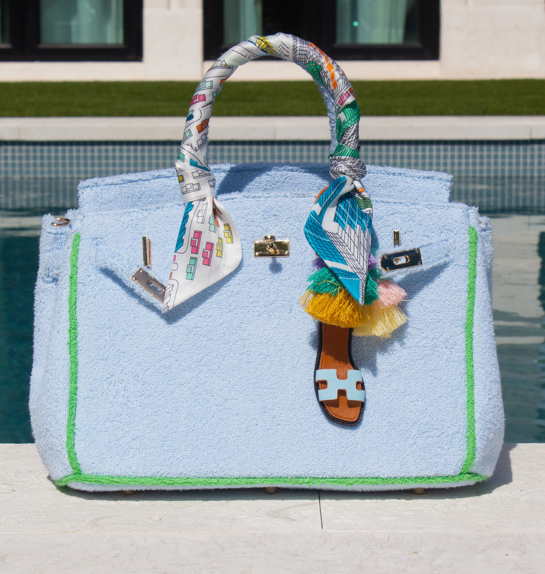 Seaside Terrycloth Tote - Powder Blue Small