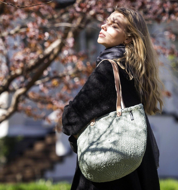 Mifuko - Medium Shopper basket Light Green