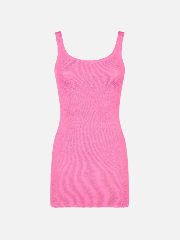 Crinkle Dress Hot Pink