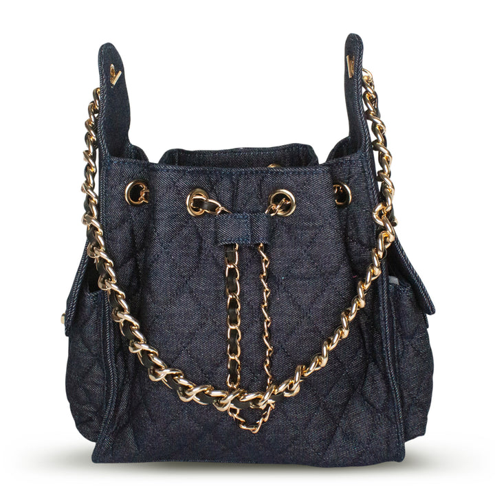Bayshore Bucket Bag Medium - Dark Wash Denim