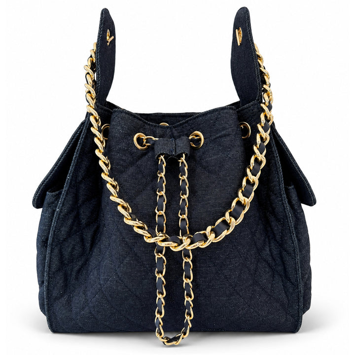 Bayshore Bucket Bag Medium - Dark Wash Denim