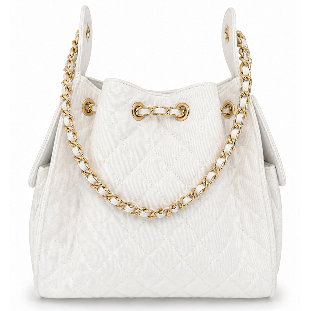 Bayshore Bucket Bag Medium -  White Denim