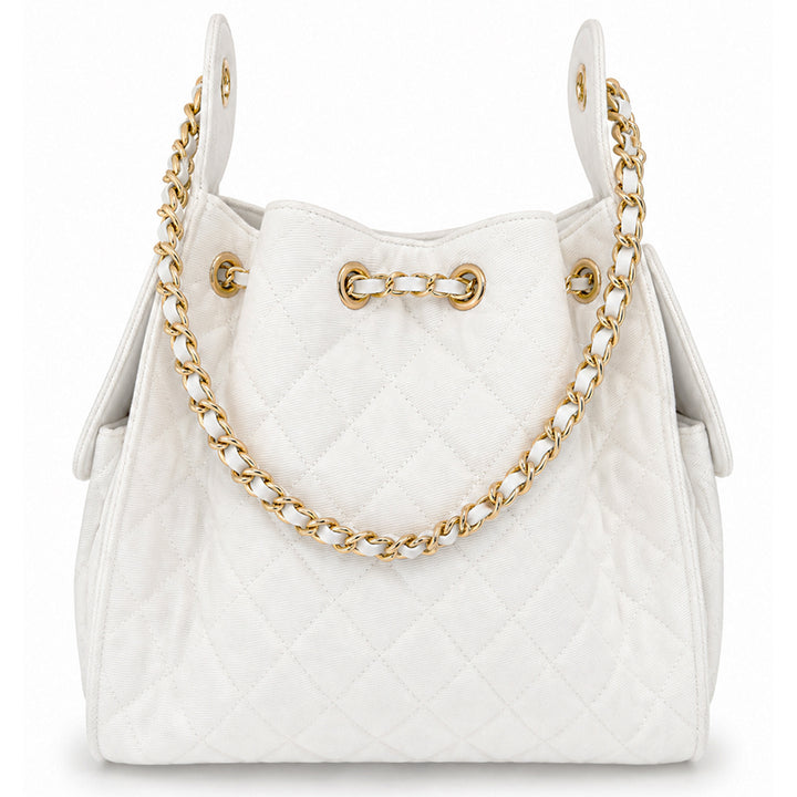 Bayshore Bucket Bag Medium -  White Denim