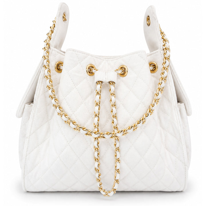 Bayshore Bucket Bag Medium -  White Denim