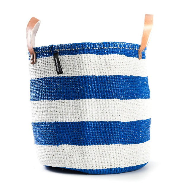 Mifuko - Medium Tote Bag with White and Blue Stripes